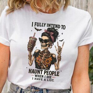 Funny Halloween Skeleton T-Shirt, Halloween Graphics Tee